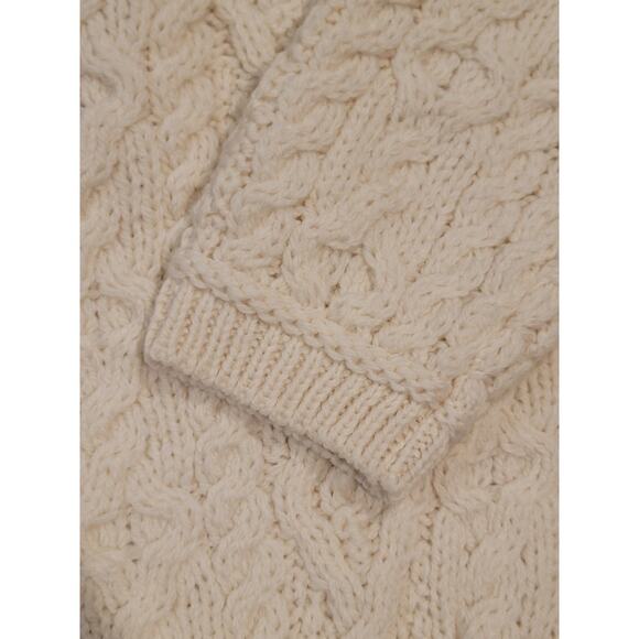 Aran Crafts Merino Wool Cardigan Sweater Women Sz 1X Cottagecore Cream - Picture 4 of 12